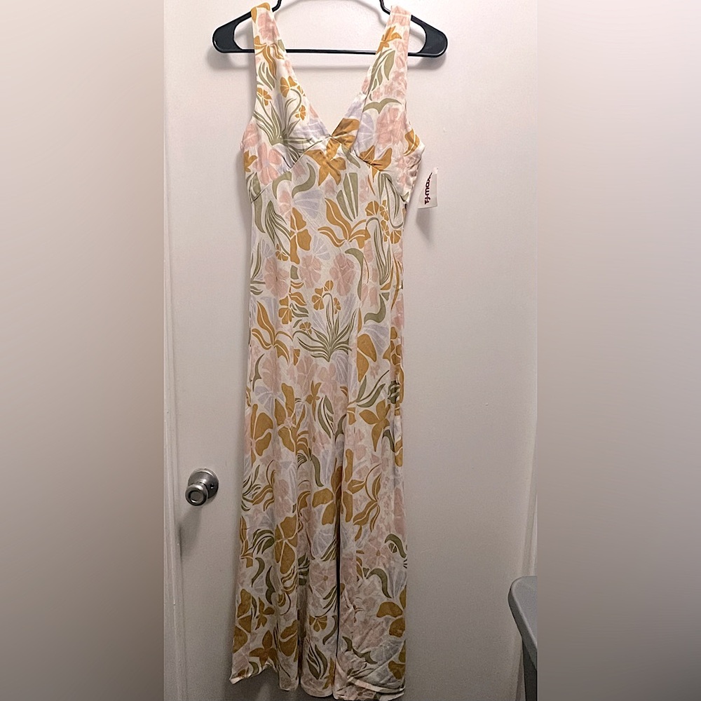 Paper Heart Linen Blend Floral Sleeveless maxi dress, Size small